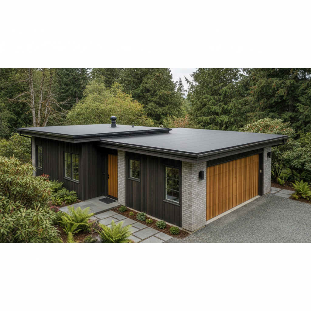 UK residential home extension with clean black EPDM flat rubber roof